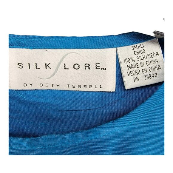 Silk Tank Top Shell Small 100% Silk Teal Blue - Picture 2 of 7